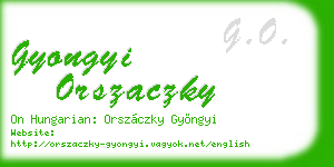gyongyi orszaczky business card