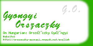 gyongyi orszaczky business card